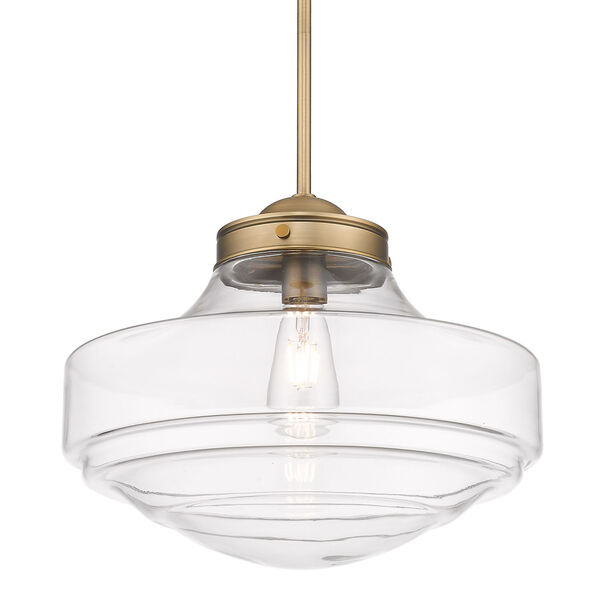 Ingalls Modern Brass 16-Inch One-Light Pendant with Clear Glass, image 1